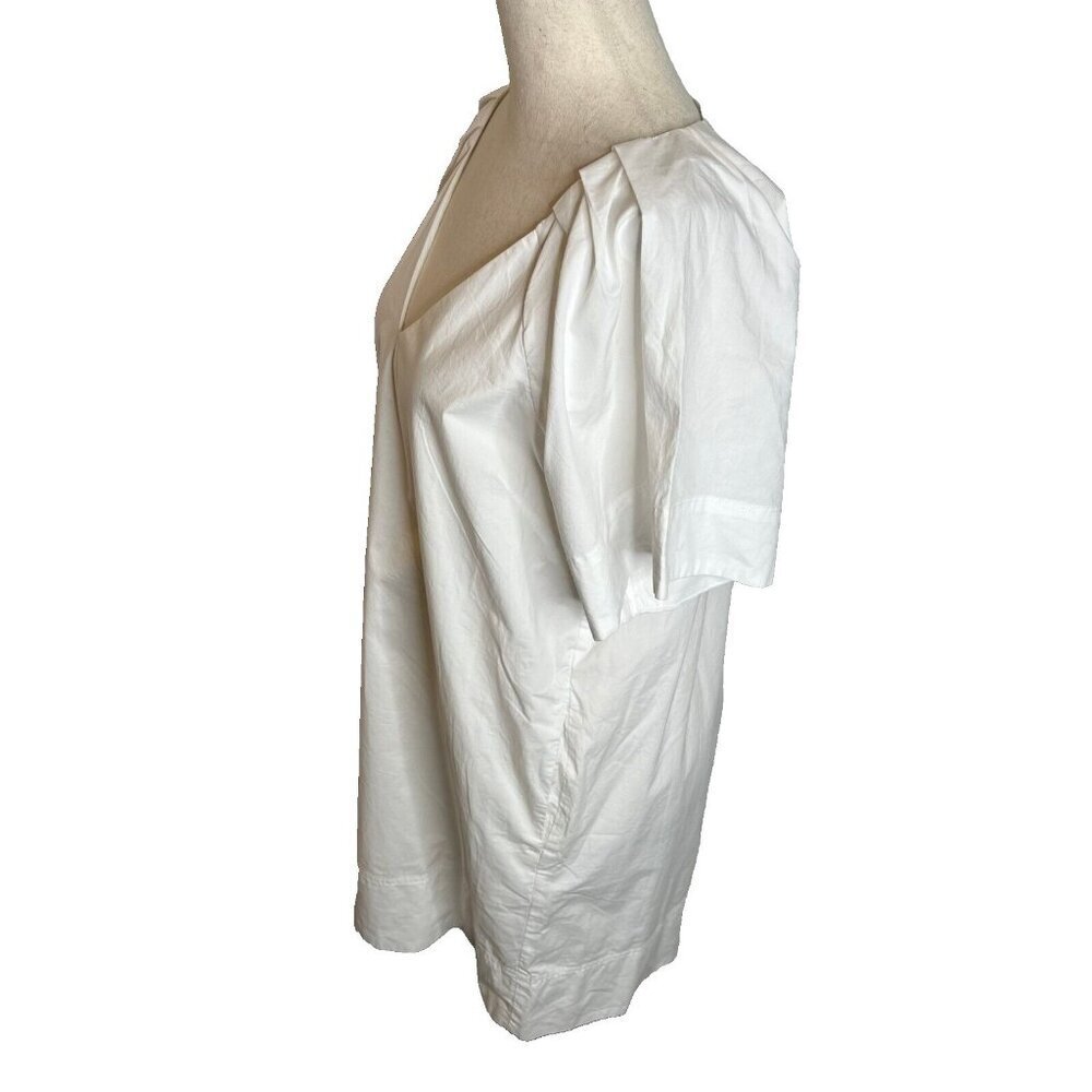 Madewell $110 V-Neck Mini Shirtdress in White Size XS NP093 - Picture 3 of 8